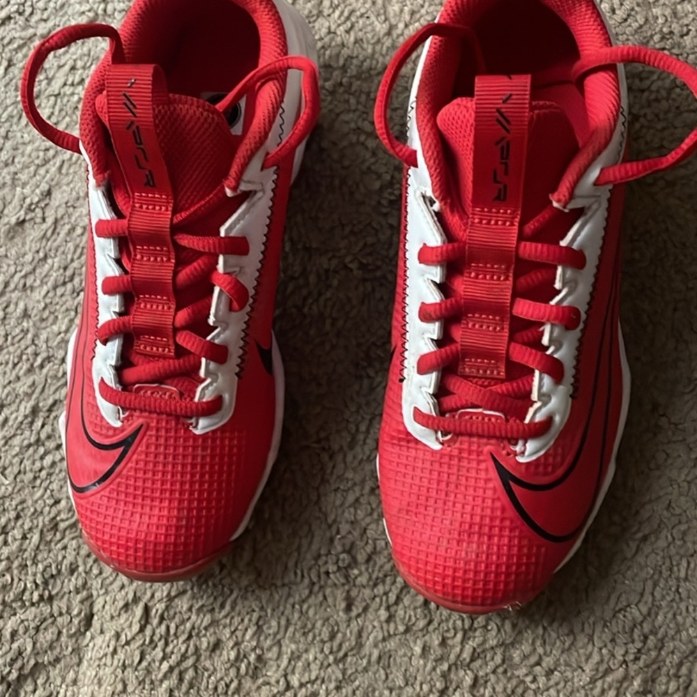 Nike Kids Red and White Sneakers
